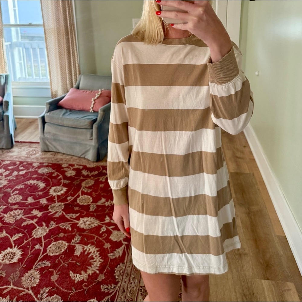 Tan Striped Dress